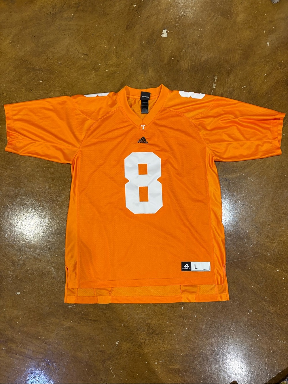 adidas Men’s Orange Football Jersey with White Number 8